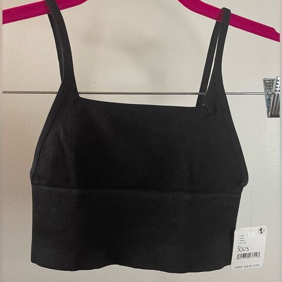 Free People Andi Square Neck Crop Top Bralette White Size M/L NWT - Picture 7 of 11